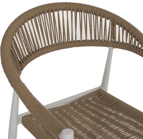 ΠΟΛΥΘΡΟΝΑ ΑΛΟΥΜΙΝΙΟΥ ΛΕΥΚΗ PΕ RATTAN ΜΠΕΖ HM5854.01 55.5x58.5x78 εκ. - Πολυπροπυλένιο - HM5854.01