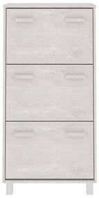 vidaXL Παπουτσοθήκη HAMAR Λευκή 59,5x35x117 εκ. από Μασίφ Ξύλο Πεύκου
