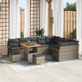vidaXL Σετ Καναπέ Κήπου με μαξιλάρι 12 pcs Γκρι 80 x 80 x 71 cm