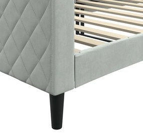 vidaXL Καναπές Κρεβάτι Ανοιχτό Γκρι 90 x 200 εκ. Βελούδινος