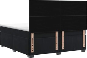 vidaXL Κρεβάτι box spring με στρώμα Μαύρο 200 x 200 cm Βελούδο
