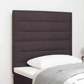 vidaXL LED Κεφαλάρι Σχεδίαση Γραμμών Σκούρο Καφέ 80 εκ Υφάσμα