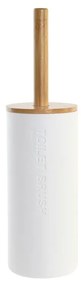 Βούρτσα Τουαλέτας DKD Home Decor Λευκό Φυσικό Bamboo πολυπροπυλένιο 9 x 9 x 35,5 cm