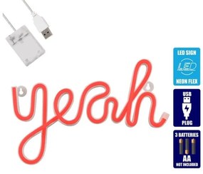 Διακοσμητικό Φωτιστικό Neon Led Κόκκινο Yeah 78589 Globostar-78589-Κόκκινο 78589
