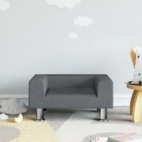 Καναπές Παιδικός Σκούρο Γκρι 50 x 40 x 26,5 εκ. από Βελούδο - Γκρι