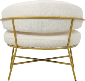 Πολυθρόνα Malu μπουκλέ κρεμ-πόδι χρυσό μέταλλο 84x79x76εκ 84x79x76 εκ.