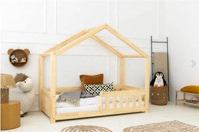 Kρεβάτι Παιδικό Montessori Mila RMP  με κάγκελα  σε Φυσικό  Ξύλο  90×200cm  Adeko  (Δώρο 10% έκπτωση στο Στρώμα)