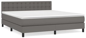 ΚΡΕΒΑΤΙ BOXSPRING ΜΕ ΣΤΡΩΜΑ ΓΚΡΙ 180X200 ΕΚ. ΣΥΝΘΕΤΙΚΟ ΔΕΡΜΑ 3141141