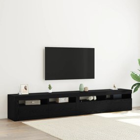 vidaXL Κάθισμα TV 2 τεμάχια με Φώτα LED Μαύρο Επεξεργασμένο Ξύλο
