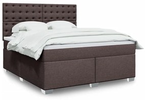 ΚΡΕΒΑΤΙ BOXSPRING ΜΕ ΣΤΡΩΜΑ ΣΚΟΥΡΟ ΚΑΦΕ 180X200 ΕΚ ΥΦΑΣΜΑΤΙΝΟ 3292884