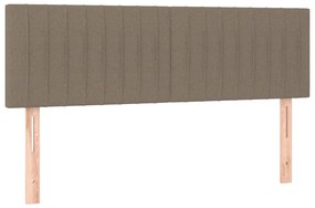 vidaXL Κρεβάτι Boxspring με Στρώμα &amp; LED Taupe 140x190 εκ. Υφασμάτινο