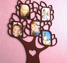 Σετ των 2 Intra απο ξύλο plywood 3mm-4mm πάχος – Οικογενειακό δέντρο αγάπης με ξύλο 5 καρέ 35x40 cm INTRAVECTRY-MY552974