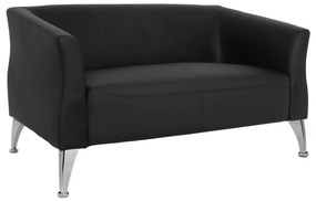 Καναπές Διθέσιος KIANA με PU Μαύρο 130x75x71 εκ. 130x75x71 εκ.