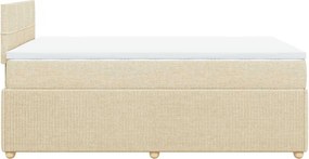 vidaXL Κρεβάτι Boxspring με Στρώμα Κρεμ 120x200 εκ. Υφασμάτινο