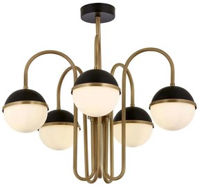 Φωτιστικό Οροφής - Πλαφονιέρα 301AUR1338 Φ60x70cm 5xE27 40W Gold-Black Opviq