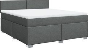 vidaXL Κρεβάτι Boxspring με Στρώμα Σκούρο Γκρι 180x200 εκ Υφασμάτιν