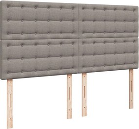 vidaXL Κρεβάτι Boxspring με Στρώμα Taupe 180x200 εκ. Υφασμάτινο