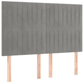 vidaXL Κεφαλάρια Κρεβατιού 4 τεμ. Αν. Γκρι 72x5x78/88 εκ. Βελούδινα