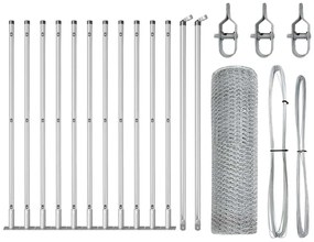 vidaXL Στύλος Περιφράξεων Ασημί 25 x 0,5 m (13 mm μάσκα) Ατσάλι