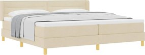 vidaXL Κρεβάτι με ελατήρια με στρώμα Κρεμ 200 x 200 cm ύφασμα