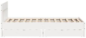 vidaXL Σκελετός Κρεβ. Χωρίς Στρώμα Λευκό 160x200 εκ Μασίφ Πεύκο