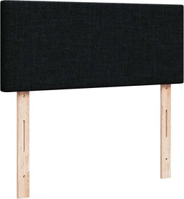 vidaXL Κρεβάτι Boxspring με Στρώμα Μαύρο 120x190 εκ. Υφασμάτινο