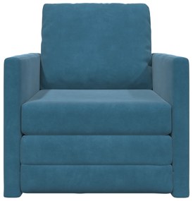 vidaXL Πολυθρόνα Καναπέ 2 σε 1 Μπλε 74x77x81 εκ. Βελούδου