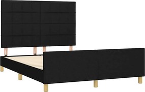 vidaXL Σκελετός Κρεβατιού Χωρίς Στρώμα Μαύρο 140x200 εκ.Υφασμάτινο