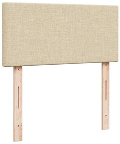 vidaXL Κρεβάτι Boxspring με Στρώμα Κρεμ 90x190 εκ.Υφασμάτινο