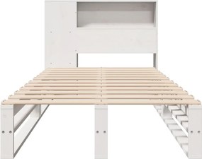 vidaXL Κρεβάτι Βιβλιοθήκη Χωρίς Στρώμα Λευκό 75x190 εκ Μασίφ Πεύκο