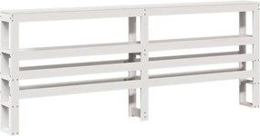 vidaXL Πλαίσιο Κρεβατιού Κεφαλάρι Λευκό 150x200εκ Μασίφ Πεύκο