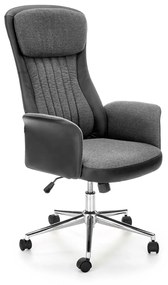 Καρέκλα γραφείου Houston 1491, Μαύρο, Γραφίτης, 108x65x75cm, 16 kg, Με ρόδες, Με μπράτσα, Μηχανισμός καρέκλας: Κλίση | Epipla1.gr