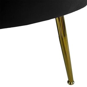 Καναπές 2θέσιος Daimon βελούδο μαύρο 134x70x77εκ 134x70x77 εκ.