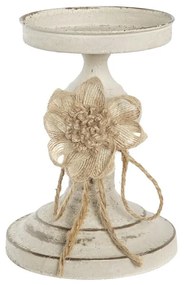 Κηροπήγιο DKD Home Decor 13 x 13 x 17,5 cm Μέταλλο Λευκό