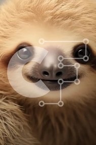 Σετ των 2 Intra Συλλεκτικό Ξύλινο Παζλ Plywood  4mm - Κοντινό πλάνο μιας ευτυχισμένης τεμπελιάς Σε Ξύλινο Κουτί - Διαστάσεις: 10x10 cm – 25 κομμάτια