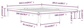 ΠΛΑΙΣΙΟ ΚΡΕΒΑΤΙΟΥ ΛΕΥΚΟ 160 X 200 ΕΚ. ΑΠΟ ΜΑΣΙΦ ΞΥΛΟ ΠΕΥΚΟΥ 810376