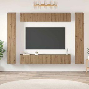 vidaXL Σετ επίπλου τηλεόρασης 10 pcs artisan δρυς 30.5 x 30 x 90 cm