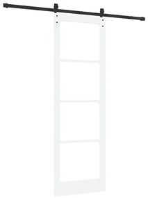 vidaXL Συρόμενη Πόρτα Χειροκίνητος Λευκό 78 x 232 cm Ξύλο και μέταλλο