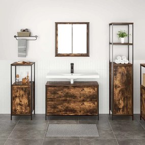 vidaXL Σετ Επίπλων Μπάνιου 3 pcs Καπνιστή δρυς 90 x 34.5 x 60 εκ