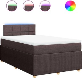 vidaXL Κρεβάτι Boxspring με Στρώμα Σκούρο Καφέ 120x200 εκ. Υφασμάτινο