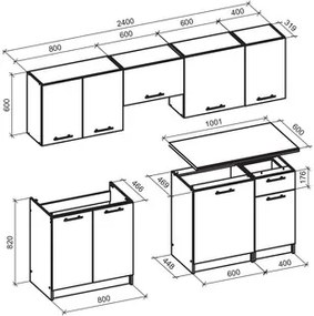 Κουζίνα DARIA 240  DIOMMI V-UA-DARIA_240-SONOMA/BIAŁY