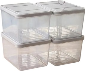 Stewehome Σετ 4 τεμαχίων βαθιών δοχείων αποθήκευσης ψυγείου και καταψύκτη 1 λίτρου