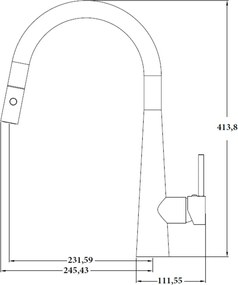Sparke Celia 01 Inox Brushed - Μπαταρία Κουζίνας με Ντους