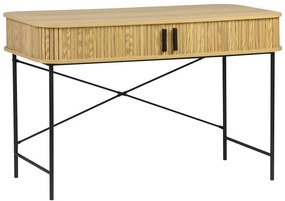 Κονσόλα Scandi MDF/Metal σε φυσική απόχρωση με μεταλλικά μαύρα πόδια 120x60x76,5εκ 120x60x76.5 εκ.