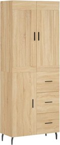 vidaXL Ντουλάπι Sonoma δρυς 69,5 x 34 x 180 εκ. από Επεξεργασμένο Ξύλο