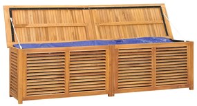 vidaXL Μπαούλο Αποθήκευσης Κήπου με Τσάντα 200x50x55εκ Μασίφ Ξύλο Teak