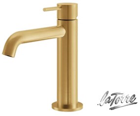 La Torre ELLE 316 Gold Brushed PVD Μπαταρία Νιπτήρος με βαλβίδα