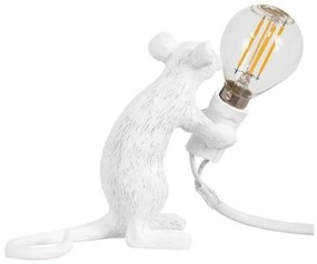 Επιτραπέζιο Φωτιστικό Ποντίκι Mouse Vintage Μ12xΠ4xΥ10cm Globostar-679-Λευκό 00679