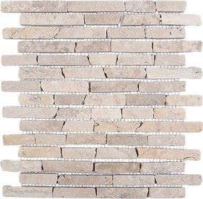 vidaXL Πλακίδια Μωσαϊκού Κρεμ 30 x 30 cm Μάρμαρο