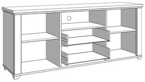 Έπιπλο Τηλεόρασης Valencia TV 160 Λευκό - Artisan Oak - Λευκό Μάτ 161x41x66.5 εκ. 161x41x66.5 εκ.